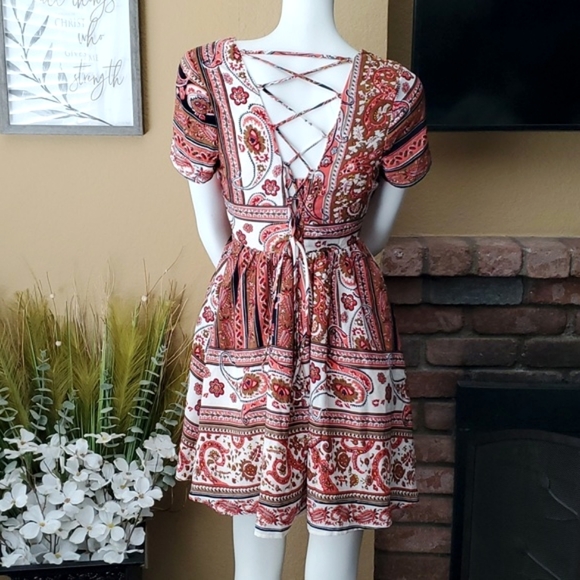 🆕️ Ark & Co. Paisley Print Fit & Flare Dress SIZE: M - Picture 8 of 15